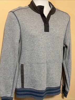 Lululemon Womens Heather Gray/Blue Henley Pullover Long Sleeve Size M